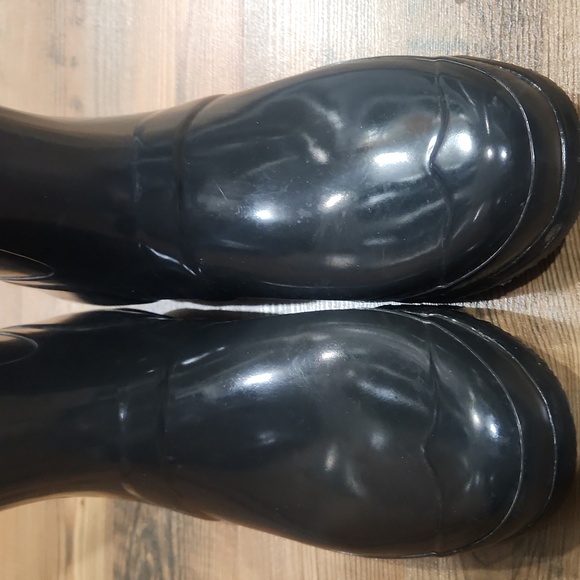 Hunter Short Classic Green Glossy England Rain Waterproof Boots Size 11 Wellies - Picture 2 of 6